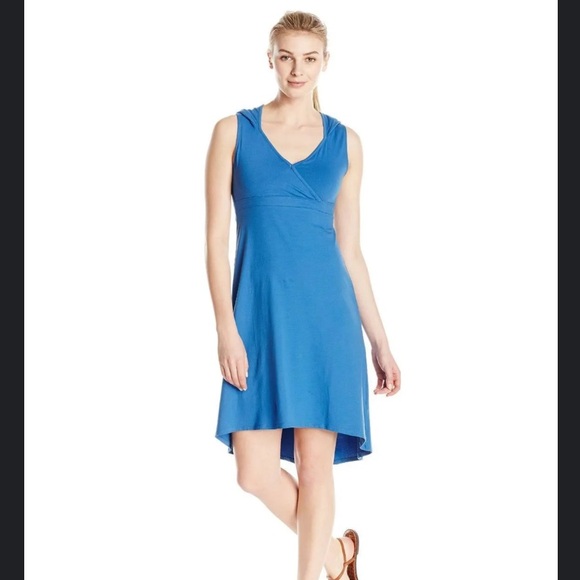 Prana High Low Blue Casual Women’s Medium Hooded Summer Spring Dress - Picture 1 of 10